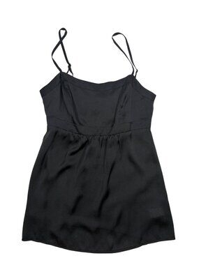 CAbi Black Sleeveless satin babydoll Camisole Top Adjustable Straps Size 4 trend